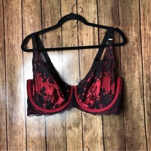 Torrid Red & Black Unlined Balconette Bra NWT Womens Size 40DDD